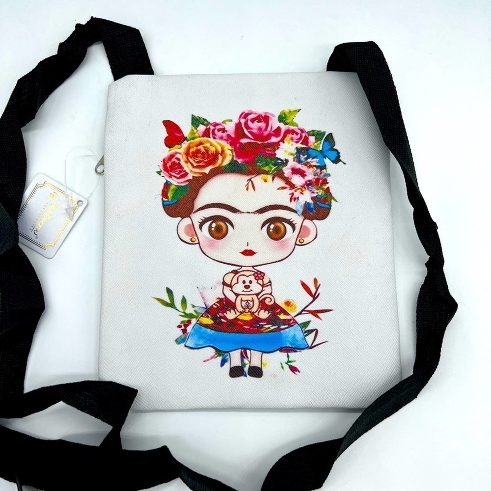 NWT PRINCESS Accessories Frida Kahlo white shoulder or crossbody bag - Picture 8 of 16